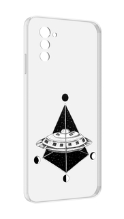 Чехол MyPads черно белая летающая тарелка для UleFone Note 12 / Note 12P