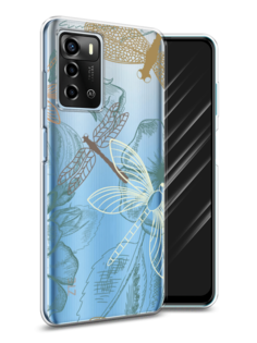 Чехол Awog на ZTE Blade A72 / ЗТЕ Блэйд A72 "Тени стрекоз"