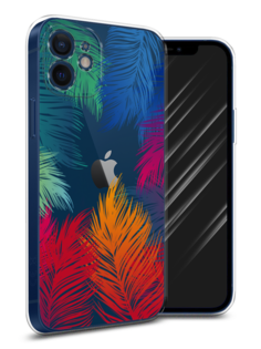 Чехол Awog на Apple iPhone 12 mini / Айфон 12 mini "Рамка из перьев"