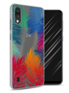 Чехол Awog на ZTE Blade A51 lite / ЗТЕ Блэйд A51 lite "Рамка из перьев"