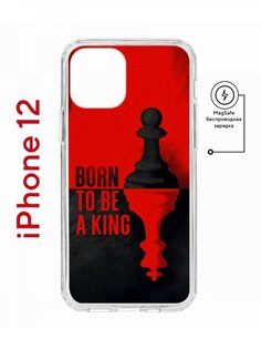 Чехол на iPhone 12/12 Pro MagSafe с принтом Kruche Print Born to be a King с магнитом КruЧЕ