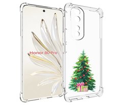 Чехол MyPads Елка новогодняя с подарками акварель для Honor 80 Pro