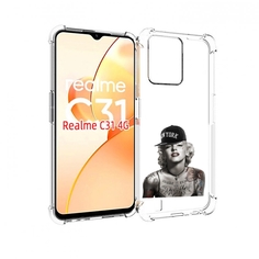 Чехол MyPads Мерлин Монро с тату женский для OPPO Realme C31