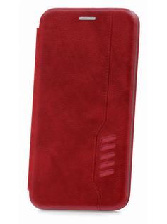 Чехол на Samsung M11 Kruche Open Book-1 красный,книжка с карманом для карт,с магнитом КruЧЕ