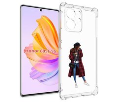 Чехол MyPads девушка-в-клетчатом-пальто для Honor 80 SE