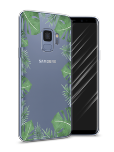 Чехол Awog на Samsung Galaxy S9 "Листья папоротника рамка"