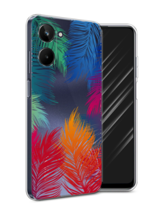 Чехол Awog на Realme 10 4G "Рамка из перьев"