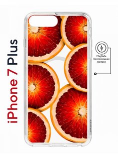 Чехол на iPhone 7 Plus/8 Plus MagSafe Kruche Print Orange противоударный с магнитом КruЧЕ