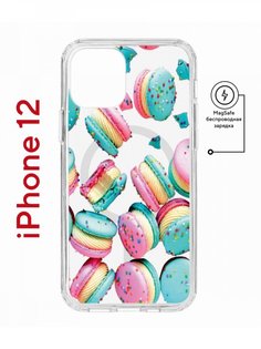 Чехол на iPhone 12/12 Pro MagSafe с принтом Kruche Print Макарон противоударный с магнитом КruЧЕ