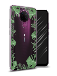 Чехол Awog на Nokia 5.4 / Нокиа 5.4 "Листья папоротника рамка"