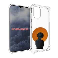 Чехол MyPads парень в шляпе в оранжевом кружке для Nokia G60 5G