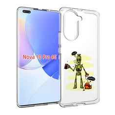 Чехол MyPads прикольный робот для Huawei Nova 10 Pro противоударный