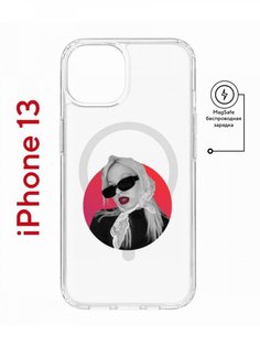 Чехол на iPhone 13 MagSafe с принтом Kruche Print Alis противоударный с магнитом КruЧЕ