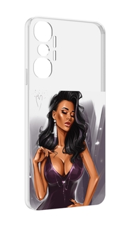 Чехол MyPads нарисованная-девушка-в-фиолетовом-платье женский для Infinix Hot 20 4G