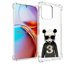 Чехол MyPads Панда-в-костюме для Motorola Moto X40