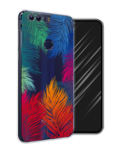 Чехол Awog на Honor 8 "Рамка из перьев"