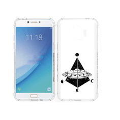 Чехол MyPads Tocco для Samsung Galaxy J2 Pro (2018) черно белая летающая тарелка
