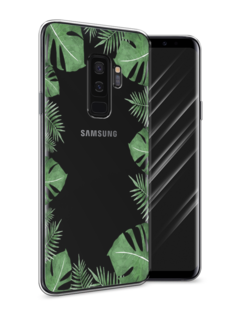 Чехол Awog на Samsung Galaxy S9 + "Листья папоротника рамка"