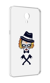 Чехол MyPads девушка в маске с топорами рисунок для Meizu M3 Note
