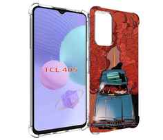 Чехол MyPads машина мчится с дымком для TCL 405