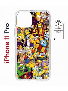Чехол на iPhone 11 Pro MagSafe с принтом Kruche Print Симпсоны противоударный с магнитом КruЧЕ