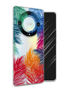 Чехол Awog на Honor X9A "Рамка из перьев"