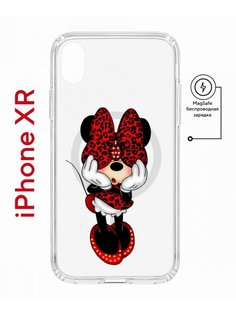 Чехол на iPhone XR MagSafe с принтом Kruche Print Минни противоударный с магнитом КruЧЕ