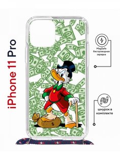 Чехол на iPhone 11 Pro MagSafe с принтом Kruche Print MacMoney с магнитом, со шнурком КruЧЕ