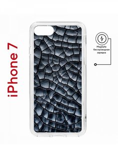 Чехол на iPhone 7, 8, SE 2020 2022 MagSafe Kruche Print Cracks противоударный с магнитом КruЧЕ