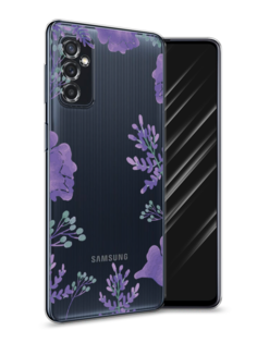 Чехол Awog на Samsung Galaxy M52 / Самсунг M52 "Сиреневая цветочная рамка"