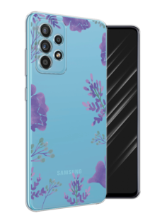 Чехол Awog на Samsung Galaxy A52 / Самсунг A52 "Сиреневая цветочная рамка"