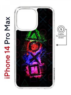 Чехол на iPhone 14 Pro Max MagSafe Kruche Print Гейминг противоударный с магнитом КruЧЕ