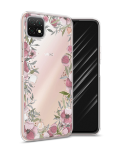 Чехол Awog на Wiko T3 "Розовая цветочная рамка"