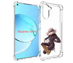Чехол MyPads загадочная-девушка-в-костюме женский для Realme 10