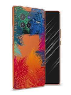 Чехол Awog на Vivo X80 "Рамка из перьев"