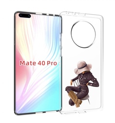 Чехол MyPads загадочная-девушка-в-костюме женский для Huawei Mate 40 Pro (NOH-NX9)