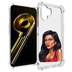 Чехол бампер MyPads Брюнетка-в-красном-платье для Realme 10 5G п...