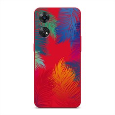 Чехол Awog на Oppo Reno 8T 4G "Рамка из перьев"