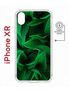 Чехол на iPhone XR MagSafe с принтом Kruche Print Grass противоударный с магнитом КruЧЕ