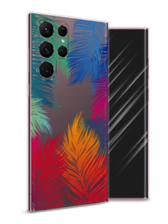 Чехол Awog на Samsung Galaxy S22 Ultra / Самсунг S22 Ultra "Рамка из перьев"