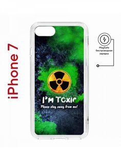 Чехол на iPhone 7, 8, SE 2020 2022 MagSafe Kruche Print Toxic противоударный с магнитом КruЧЕ
