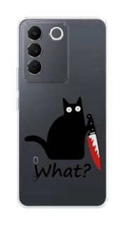 Чехол на Vivo V27e "Котик с ножом" Case Place