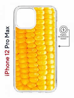 Чехол на iPhone 12 Pro Max MagSafe Kruche Print Кукуруза противоударный с магнитом КruЧЕ