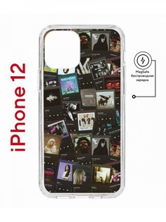 Чехол на iPhone 12/12 Pro MagSafe с принтом Kruche Print Плейлисты с магнитом КruЧЕ