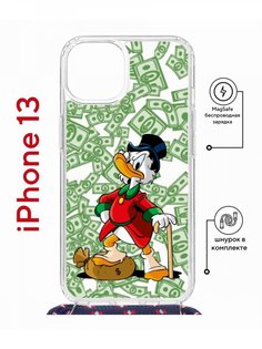 Чехол на iPhone 13 MagSafe с принтом Kruche Print MacMoney с магнитом, со шнурком КruЧЕ