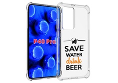 Чехол MyPads Пей-пиво для Huawei P40 Pro противоударный