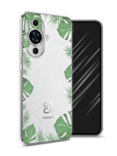 Чехол Awog на Huawei Nova 11 "Листья папоротника рамка"
