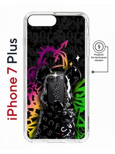 Чехол на iPhone 7 Plus/8 Plus MagSafe Kruche Print Микки Маус противоударный с магнитом КruЧЕ