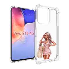 Чехол MyPads Девушка-в-мини-платье женский для Vivo Y16 4G/ Vivo Y02S