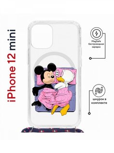 Чехол на iPhone 12 mini MagSafe с принтом Kruche Print This is life с магнитом, со шнурком КruЧЕ